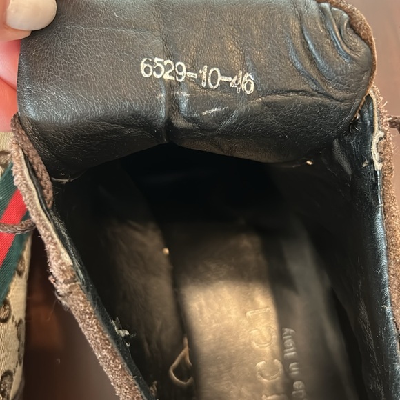 Gucci High Top Brown Canvas Sneaker Men’s Size 10 Authentic - Picture 9 of 16